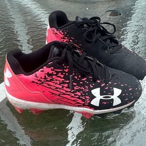 Under Armour Kids' Black and Pink Sneakers